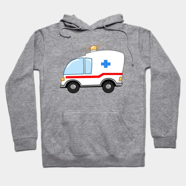 Ambulance Cartoon Hoodie by DigiToonsTreasures